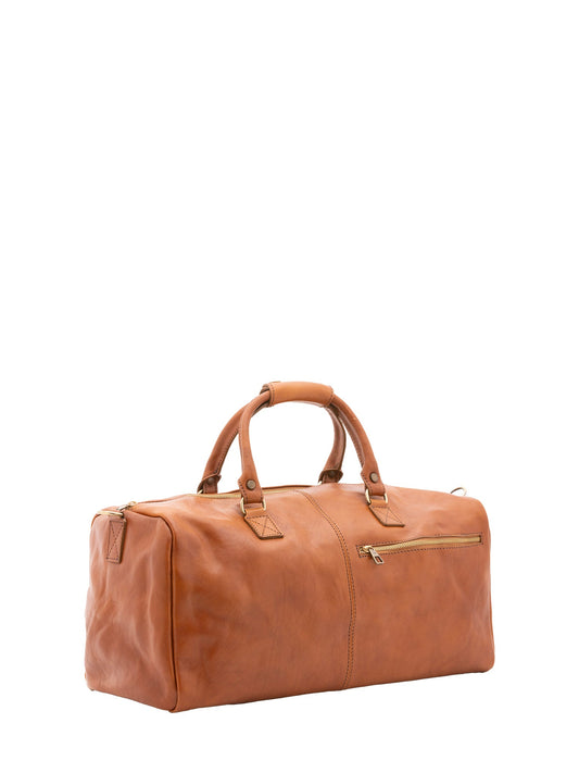 Borsa da viaggio unisex In Vera pelle Made in Italy 48x23x24 cm-1