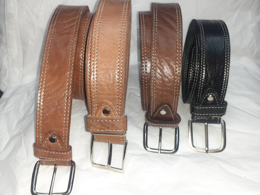 Cinturón hombre liso doble hilo-1