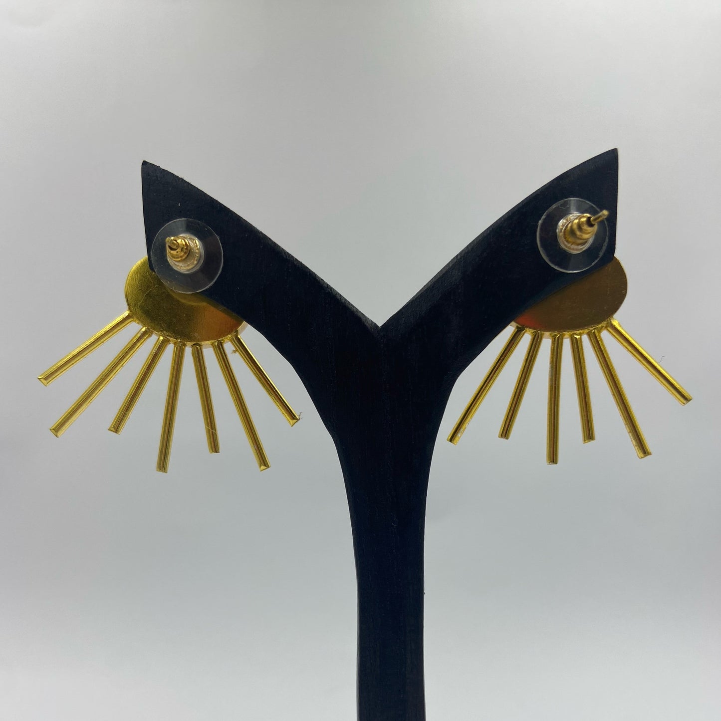 Gold plated earrings SOL with yellow quartz-4