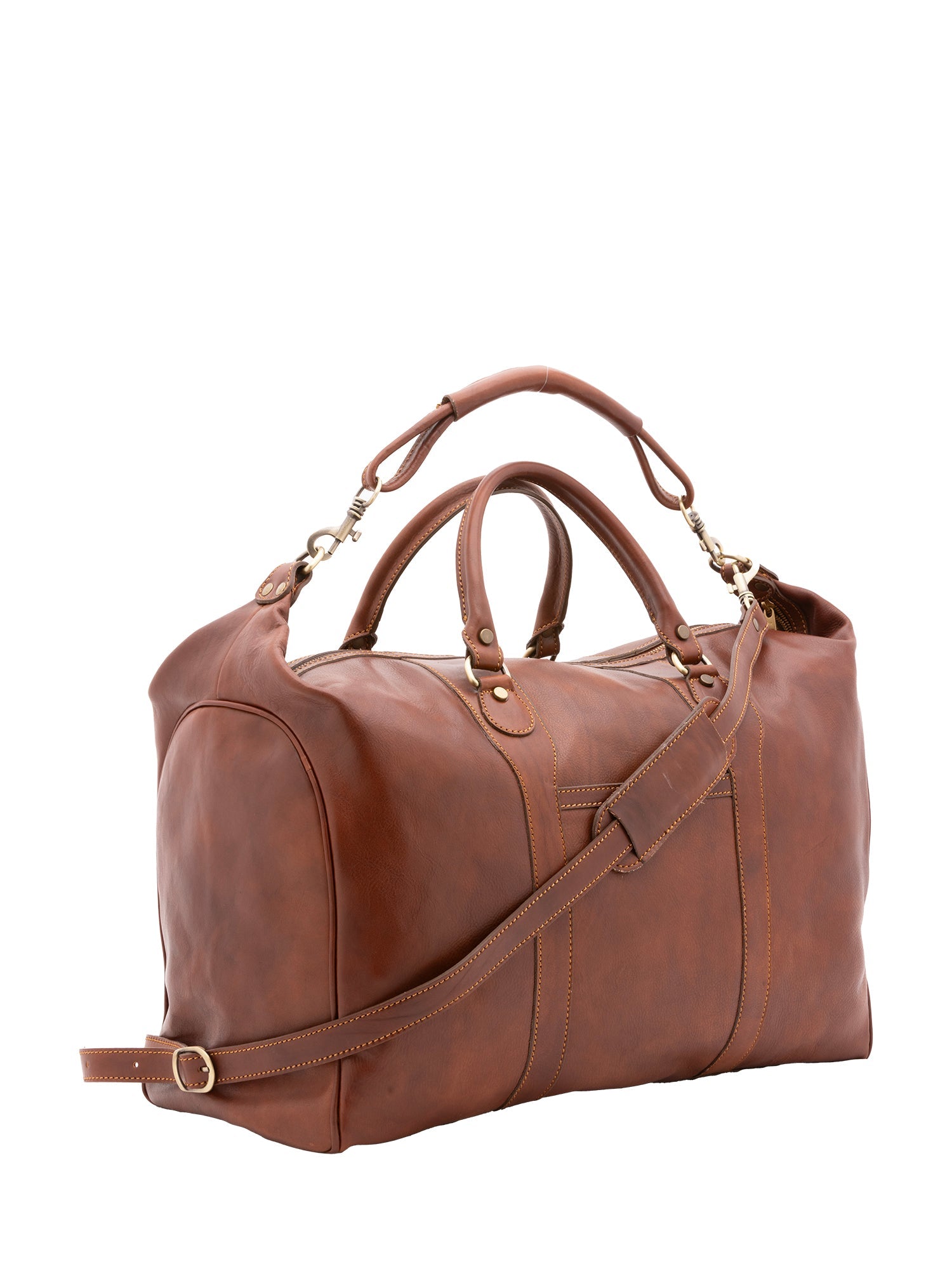 Borsa da viaggio unisex In Vera pelle Made in Italy 52x44x20 cm-4