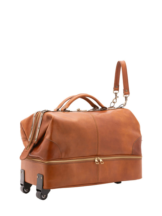 Borsa da viaggio unisex In Vera pelle Made in Italy 54x40x29 cm-1