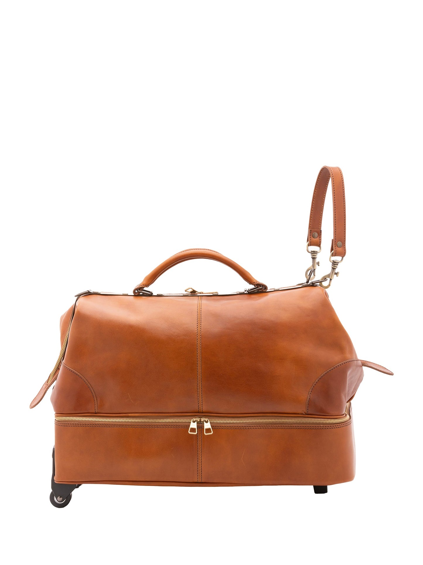 Borsa da viaggio unisex In Vera pelle Made in Italy 54x40x29 cm-0