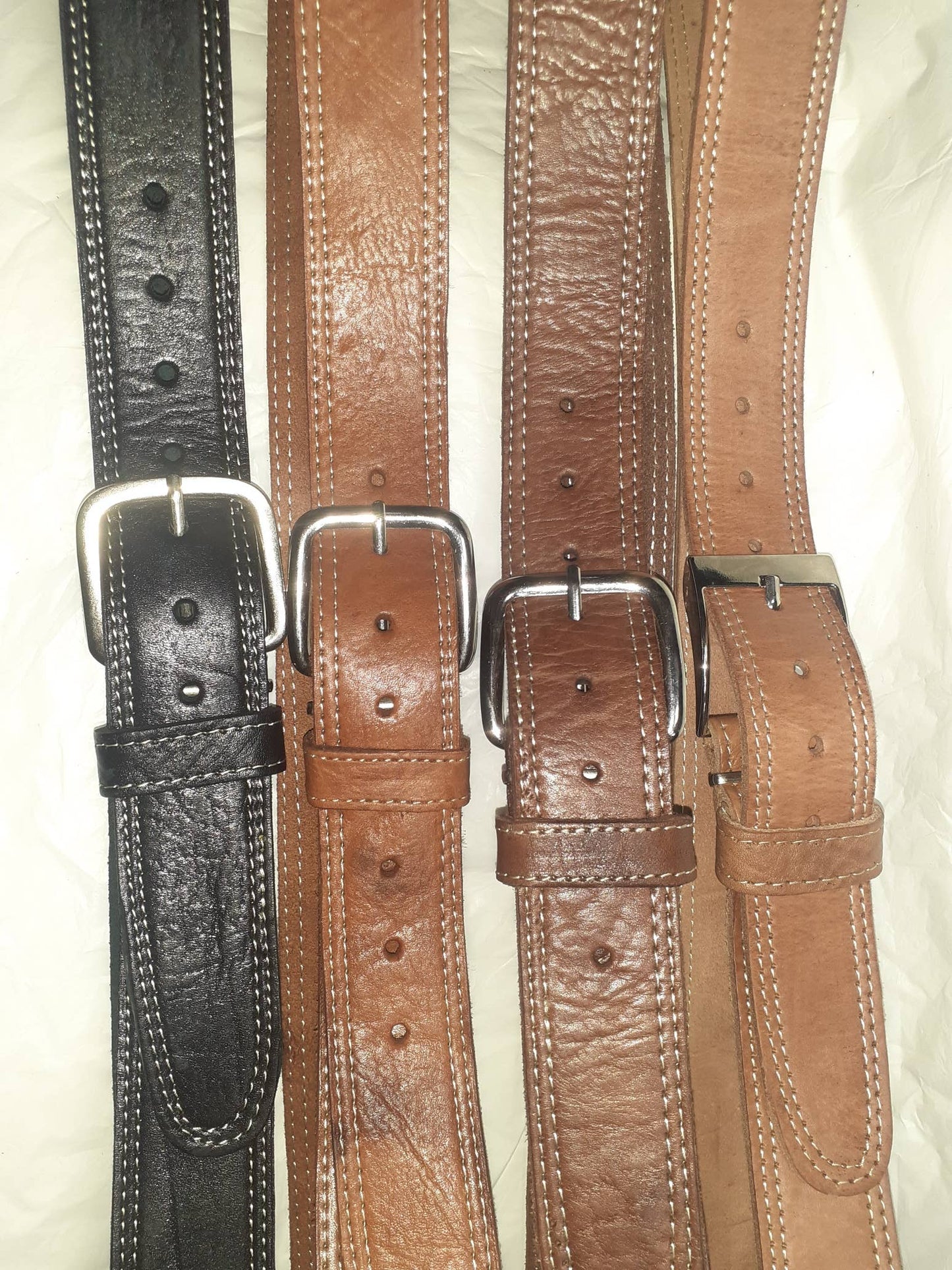 Cinturón hombre liso doble hilo-6