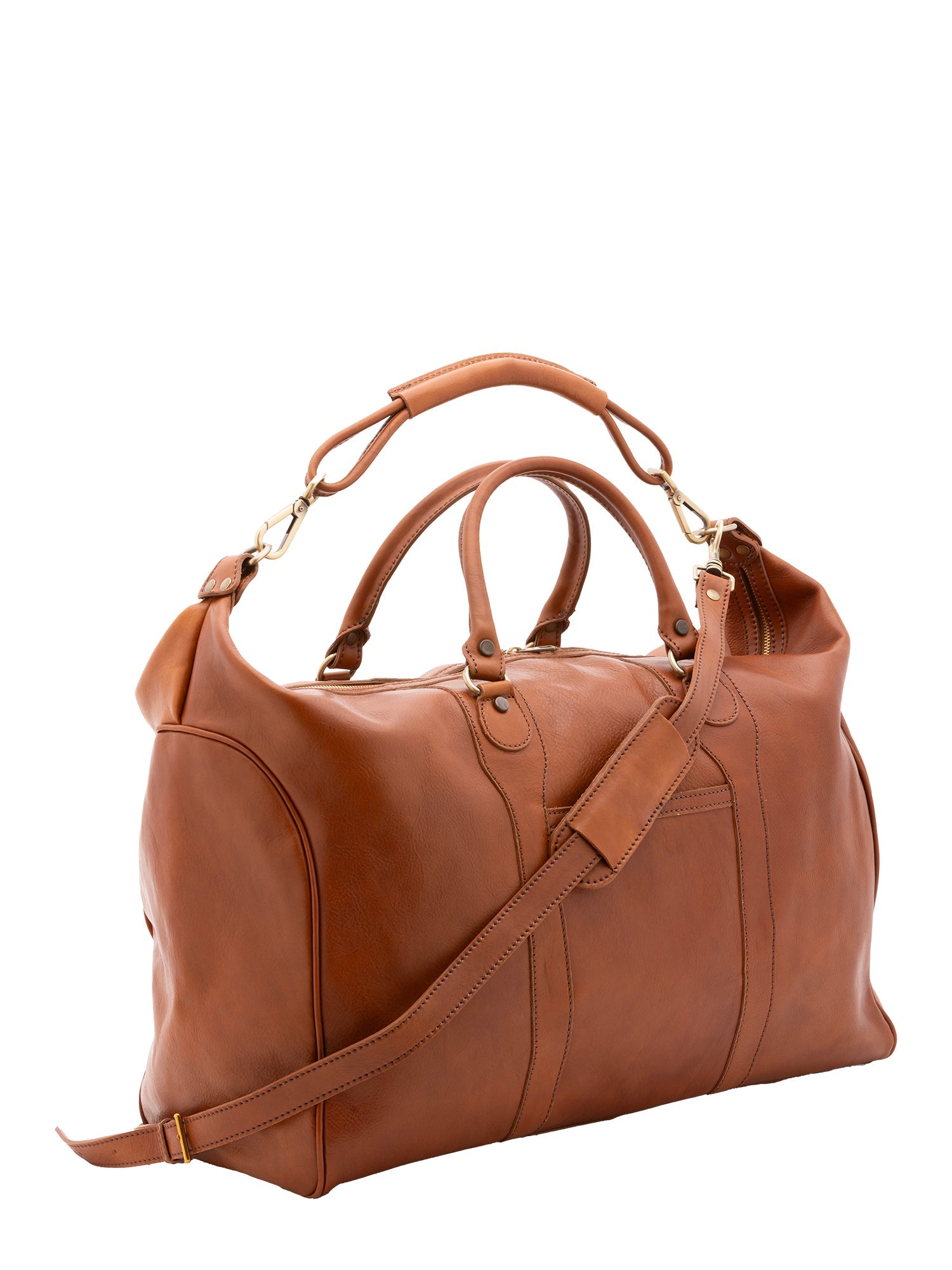 Borsa da viaggio unisex In Vera pelle Made in Italy 52x44x20 cm-4