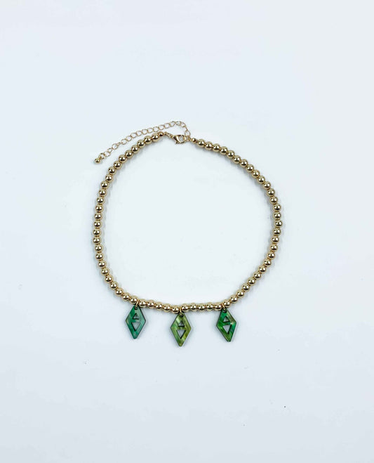 Collar de los tres rombos verdes-1