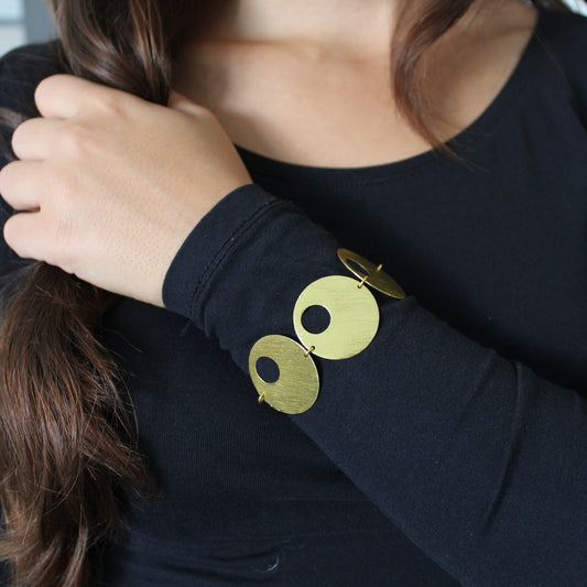 Gold plated PSICODELIC bracelet - Design with character-0