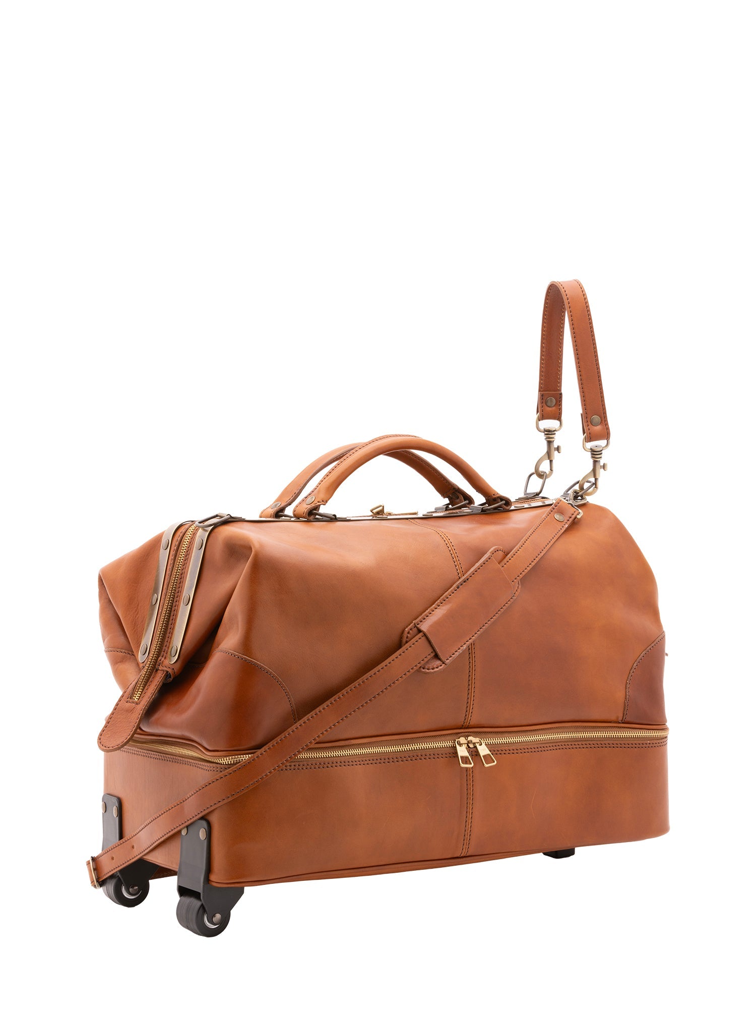 Borsa da viaggio unisex In Vera pelle Made in Italy 54x40x29 cm-2