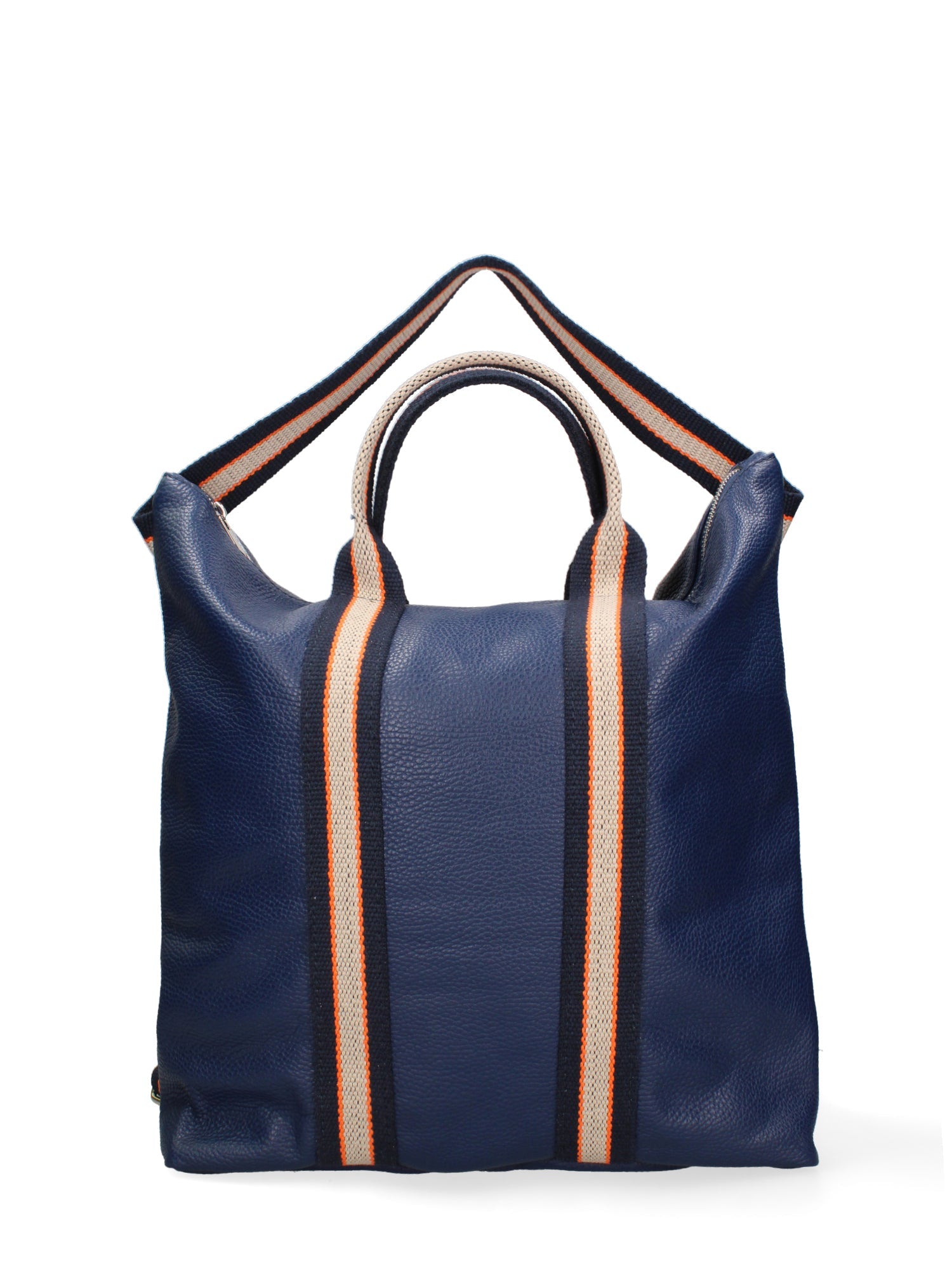 Borsa a mano convertibile in zaino da donna In Vera pelle Made in Italy 43x38x12 cm-4