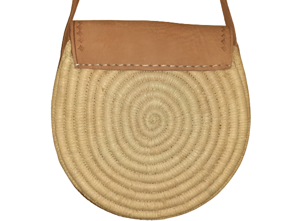 Bolso redondo paja-y cuero-6