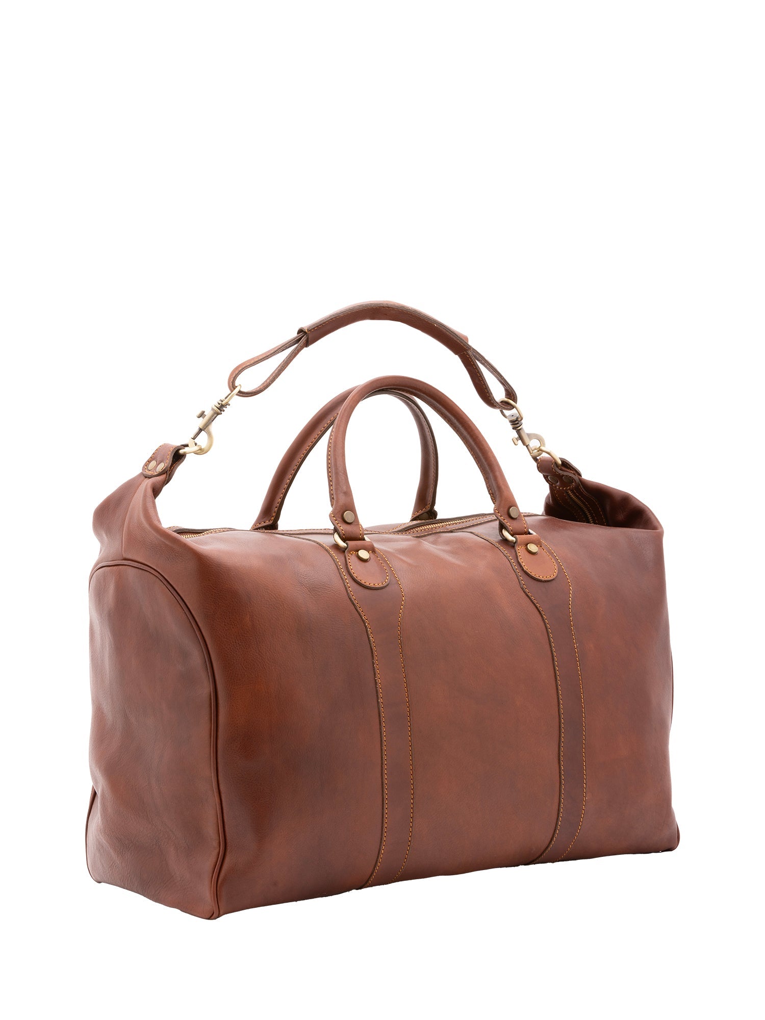 Borsa da viaggio unisex In Vera pelle Made in Italy 52x44x20 cm-1