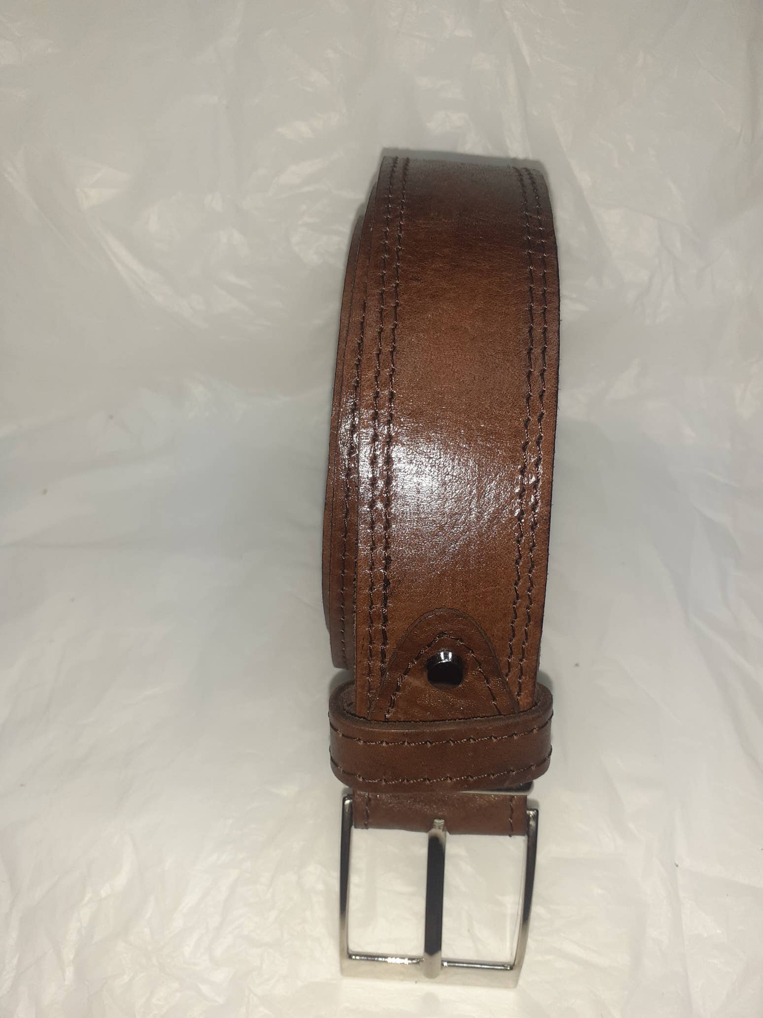 Cinturón hombre liso doble hilo-3