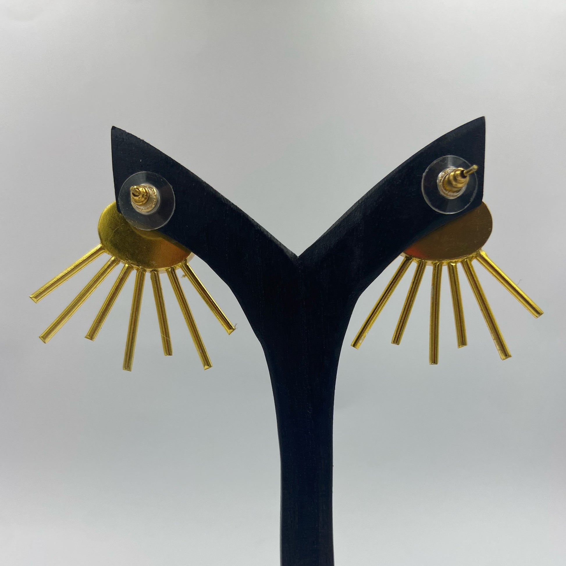 Gold plated earrings SOL with yellow quartz-4