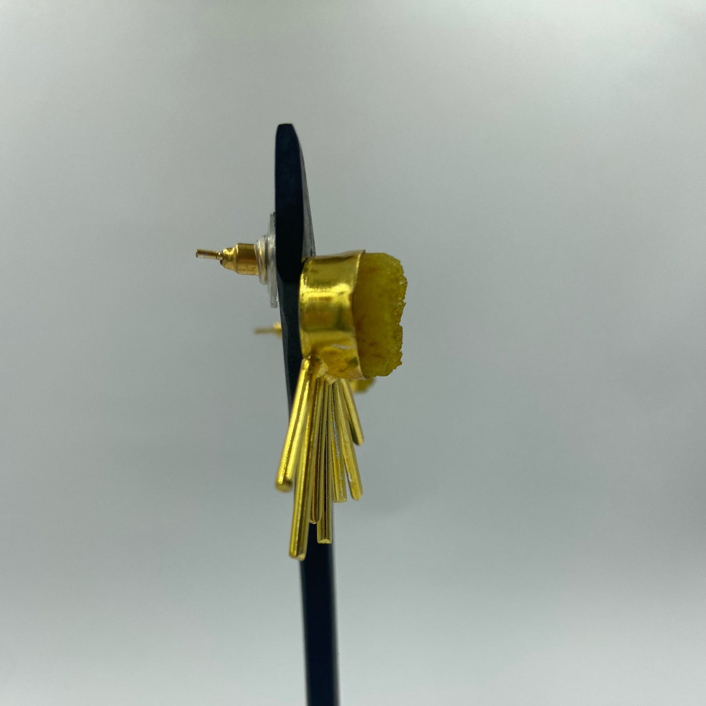 Gold plated earrings SOL with yellow quartz-2