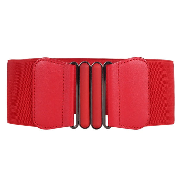 Women Belt Stretch Wide Waist Belts Metal Buckle Leather Strap Female Apparel Accessories Dress Waist Summer ceinture femme #L20-4